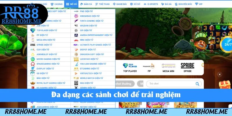 Nổ Hũ RR88 - Sảnh Chơi Slot Game Hàng Đầu Châu Á 2025 4 Đa dạng các sảnh chơi để trải nghiệm