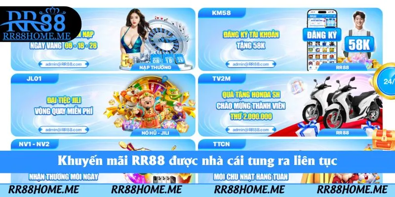 Khuyến mãi RR88 được nhà cái tung ra liên tục