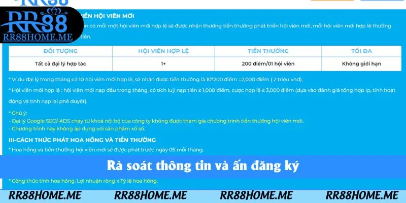 Rà soát thông tin và ấn đăng ký