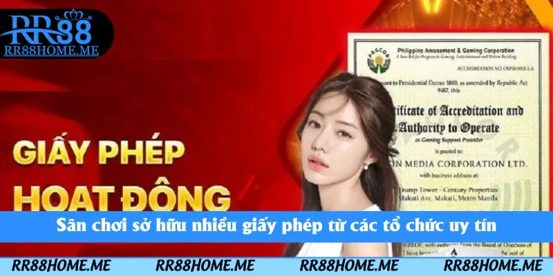 Giới Thiệu RR88 - Cổng Game Giải Trí Minh Bạch Và Uy Tín Hàng Đầu 2025 2 Giới thiệu nhà cái RR88 sân chơi sở hữu nhiều giấy phép từ các tổ chức uy tín